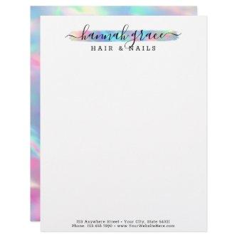 Pastel Rainbow Paint Swash Elegant Custom Logo Letterhead