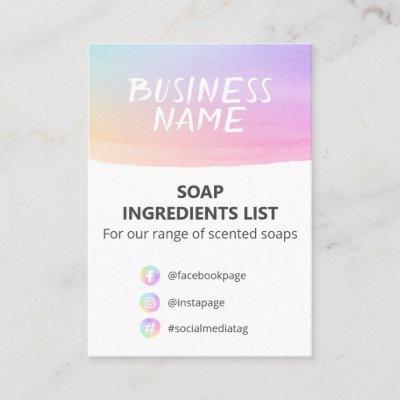 Pastel Rainbow Soap Fragrance Logo Ingredients