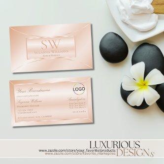 Pastel Rose Coral with Monogram and Logo Elegant