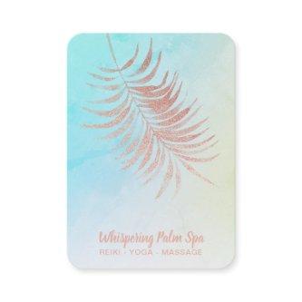 *~*  Pastel Rose Gold Palm Leaf Ombre Turquoise
