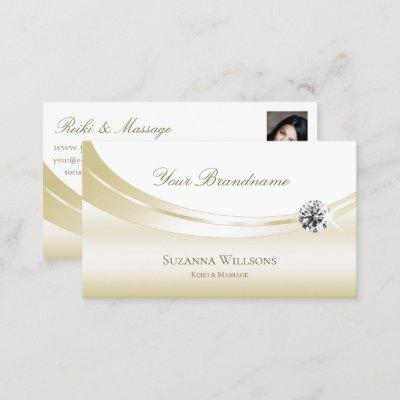 Pastel Silk Gold White with Photo and Luxe Diamond