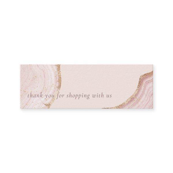 Pastel Soft Blush Rose Gold Agate Marble Thank You Mini