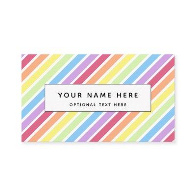 Pastel Stripes Rainbow Diagonal Pattern