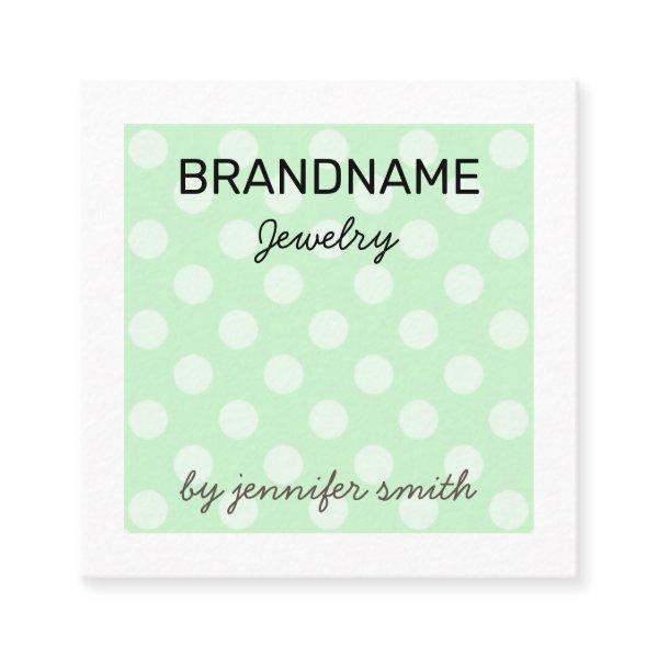 Pastel Teal Polka Dots Handmade Jewelry Display Square