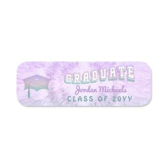 Pastel Tie Dye Graduate Graduation Name Tag