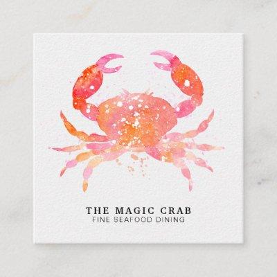 *~* Pastel Watercolor Crab Fine Dining by The Sea Square