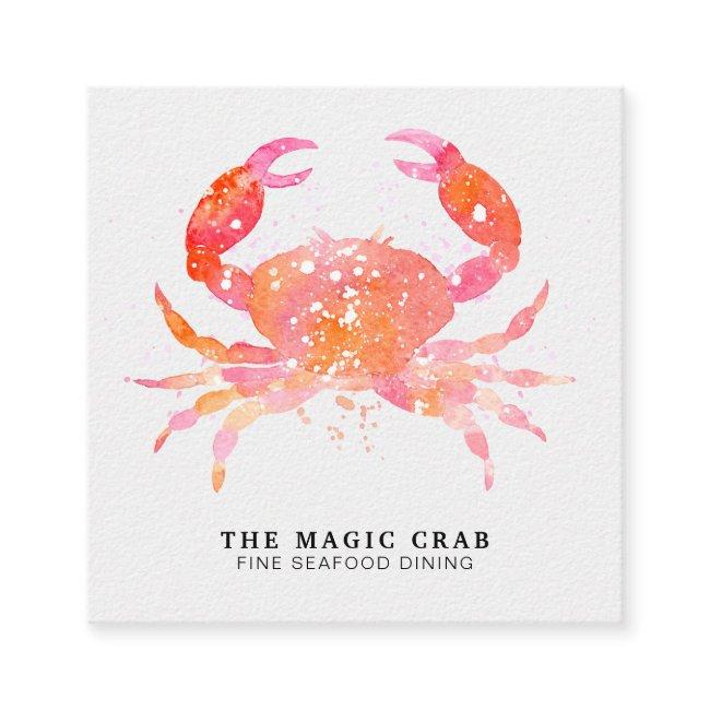 *~* Pastel Watercolor Crab Fine Dining by The Sea Square