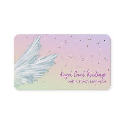 *~*  Pastel White Angel Wings Starry Rainbow