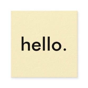 Pastel Yellow Minimalist Hello Square
