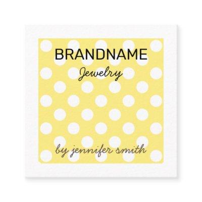 Pastel Yellow Polka Dots Handmade Jewelry Display Square
