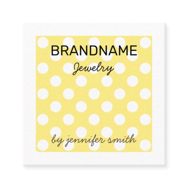 Pastel Yellow Polka Dots Handmade Jewelry Display Square