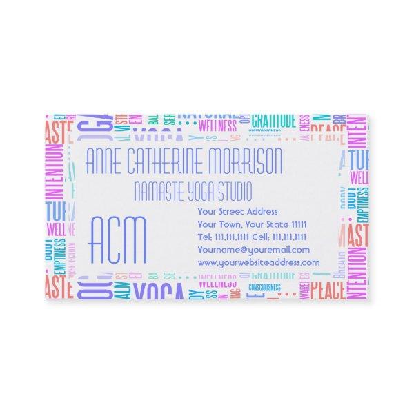 Pastel Yoga Word Cloud Elegant Pattern
