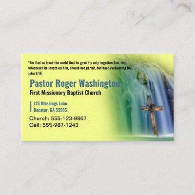 Pastor or Deacon Cross waterfall Church Business C
