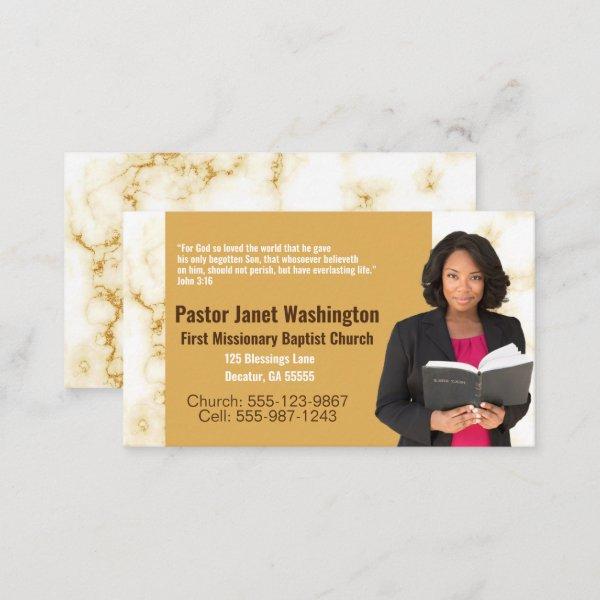 Pastor or Deacon Gold Marble Photo Church Business