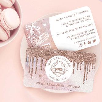 Pastry Cake Bakery Glitter Rose Gold Pink Drips