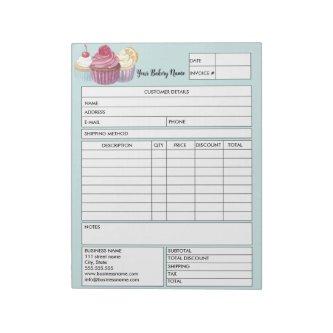 Pastry Cupcake Bakery Sales Form Receipt Invoice Notepad