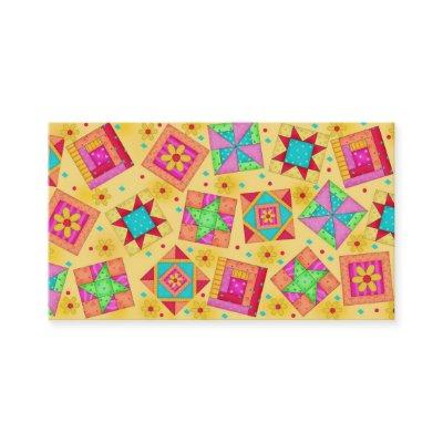 Patchwork Quilt Block Art Yellow Custom