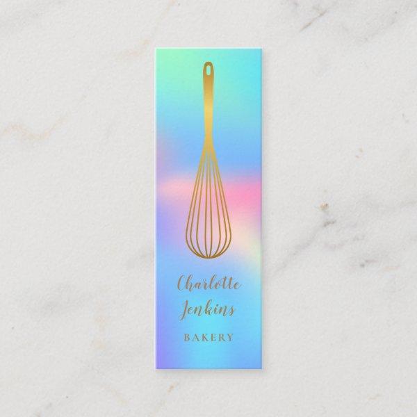 Patisserie Chef Rainbow Holographic Gold Whisk Mini