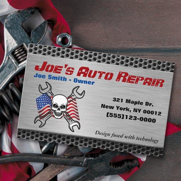Patriot Skull Car Auto Mechanic Repair Service