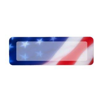 Patriotic American Flag Blank Label