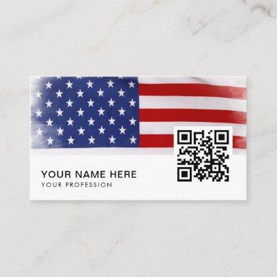 patriotic american flag veteran service  QR Code