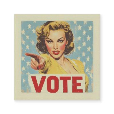 Patriotic Call to Action: Vote! Square