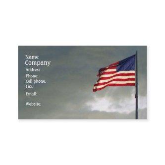Patriotic Card, American Flag at sunset, blue sky
