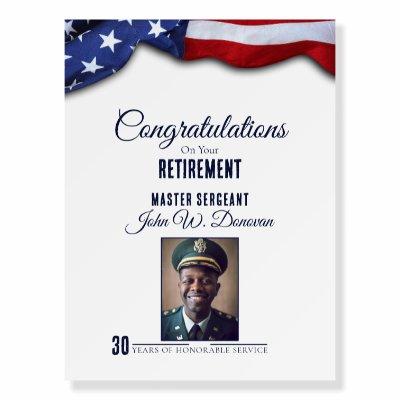 Patriotic Custom Military Retirement Tribute Sign