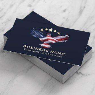 Patriotic Gold Stars USA Bald Eagle Military Navy