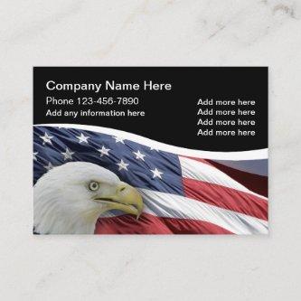 Patriotic Large Eagle Businesscards