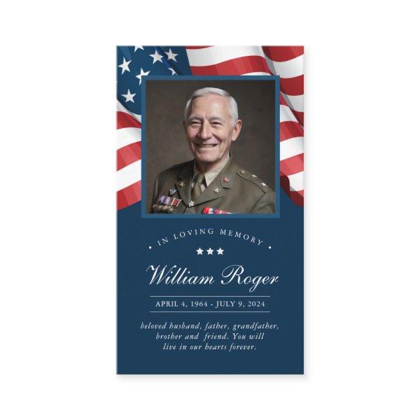 Patriotic Memorial Card Prayer Card
