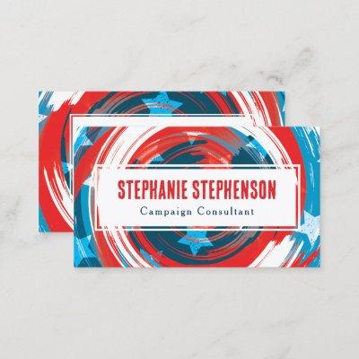 Patriotic Modern Red White Blue Abstract American