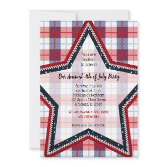 Patriotic plaid invitation