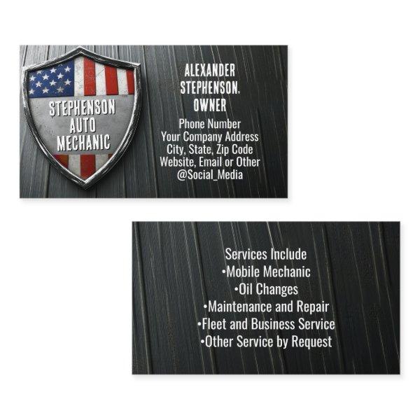 Patriotic Shield American Flag Car Auto Mechanic