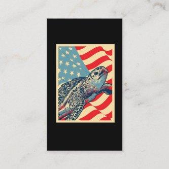 Patriotic Turtle American Flag Ocean Sea Animal