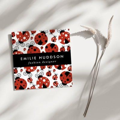 Pattern Of Ladybugs, Cute Ladybugs, Red Ladybugs Square