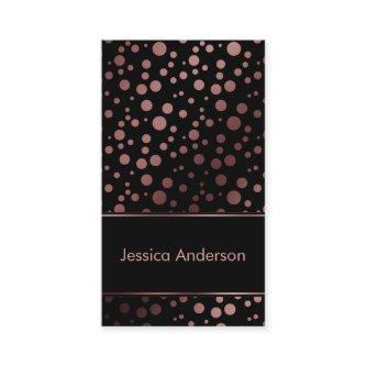 Patterned Rose Gold Confetti Bubbles over Black