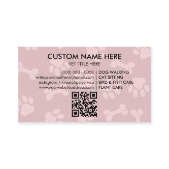 Paw Logo in heart Pet Groomer qr code
