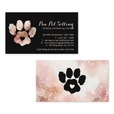 Paw Pet Sitter Grooming Watercolor Dog Cat