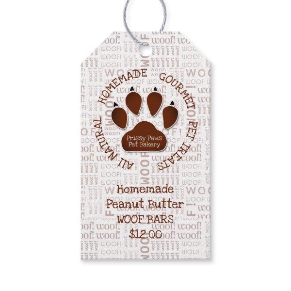 Paw Print with Business Message and Name Gift Tags