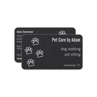 Paw Prints Dog Walker Pet Sitter Premium Black