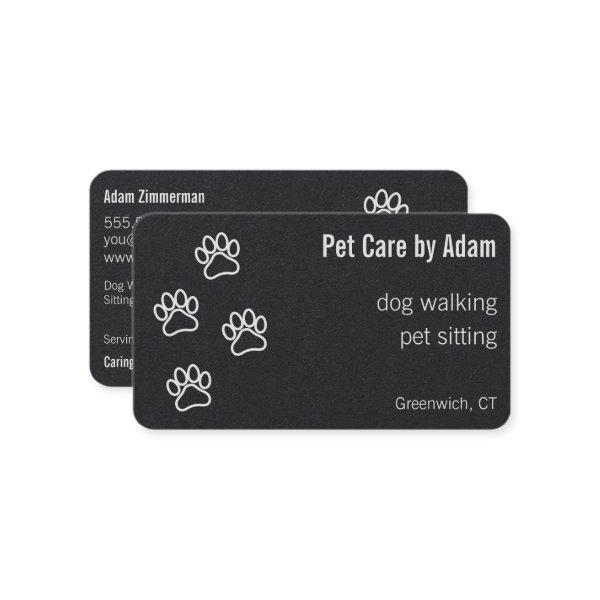 Paw Prints Dog Walker Pet Sitter Premium Black