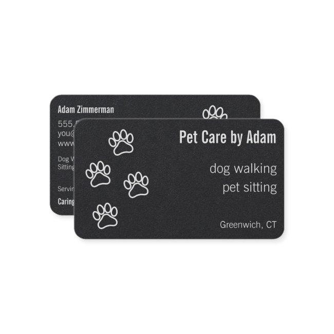 Paw Prints Dog Walker Pet Sitter Premium Black