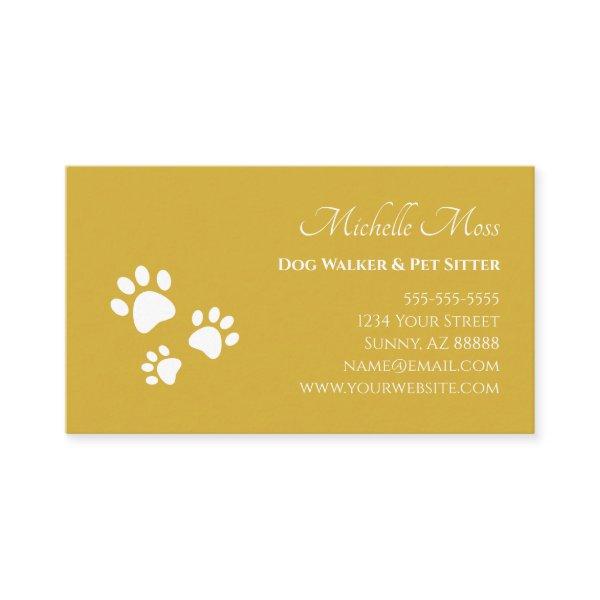Paw Prints QR code Pet Sitter Gold