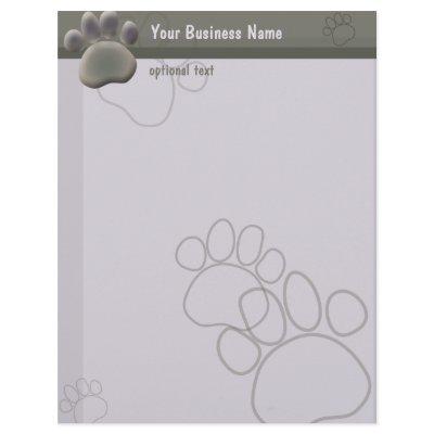 Paw Tracks Veterinarian Business Letterhead