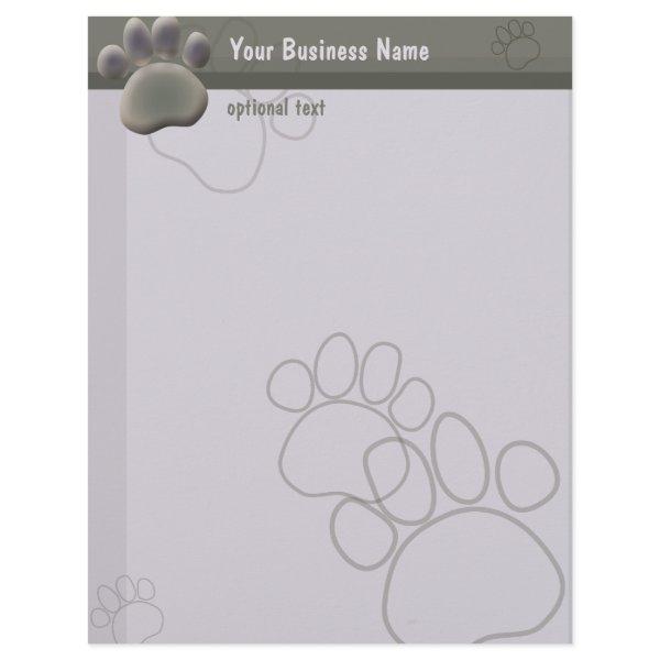 Paw Tracks Veterinarian Business Letterhead