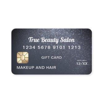 Payne Gray Glitter Credit Card Gift Certificate