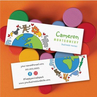 Peace And Love Cute Cartoon Animals of The World Mini