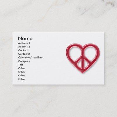 Peace and Love Red Profile Card
