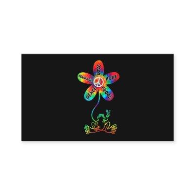 Peace Courage Love Hope Frogs Hippie